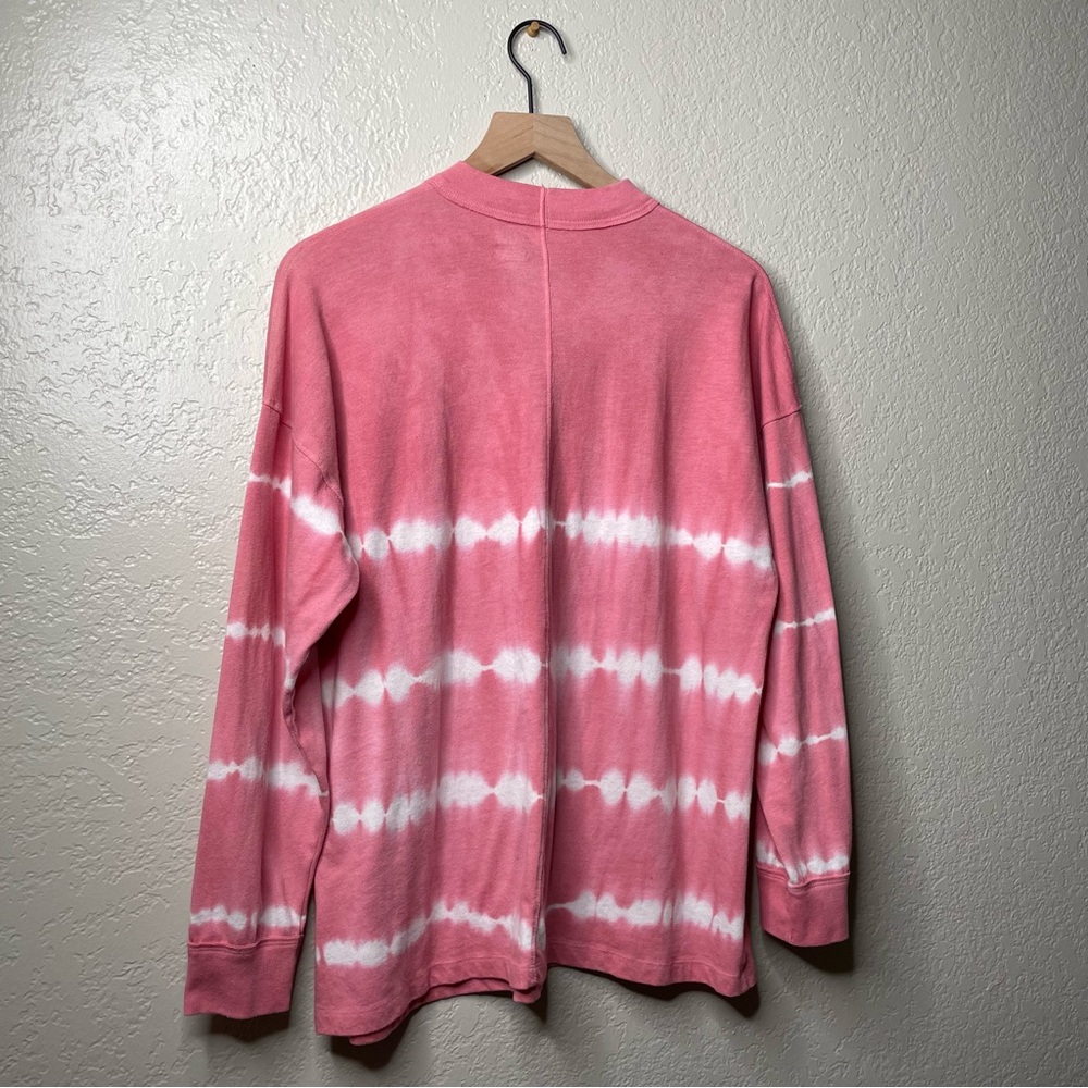 PINK Pink & White Tye Dye Oversized Long Sleeve Top - Picture 7 of 8